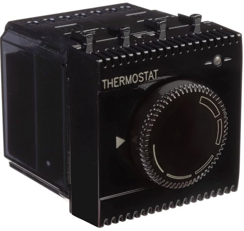 Терморегулятор механический с датчиком модульный DKC Avanti 2 мод. 0С +30С черный квадрат фото Терморегулятор механический с датчиком модульный DKC Avanti 2 мод. 0С +30С черный квадрат картинка